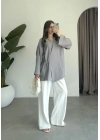 Yandan Bağlamalı Gri Tensel Kimono