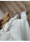 Yandan Bağlamalı Keten Yelek Kimono Takım