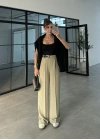 Yarım Kemerli Mint Palazzo Pantolon