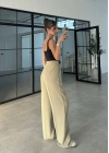Yarım Kemerli Mint Palazzo Pantolon