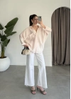 Yavruağzı Oversize Tensel Gömlek