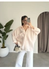 Yavruağzı Oversize Tensel Gömlek