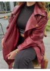 Zara Model Bordo Deri Biker Ceket