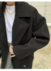 Zara Model Oversize Siyah Kaşe Kaban