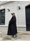 Zara Model Oversize Siyah Kaşe Kaban