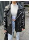 Zara Model Siyah Timsah Desenli Deri Biker Ceket