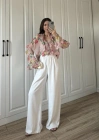 Zr Model Çiçek Desenli Fırfırlı Gömlek Bluz