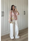 Zr Model Çiçek Desenli Fırfırlı Gömlek Bluz