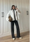 Zr Model Premium Astarlı Ekru Kürk