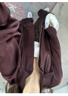 Zr Saten Oversize Bordo Bomber Ceket