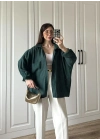 Zümrüt Yeşilİ Oversize Tensel Gömlek