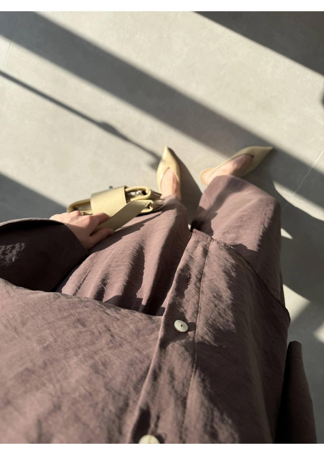 Tensel Oversize Kahve Şalvar Takım