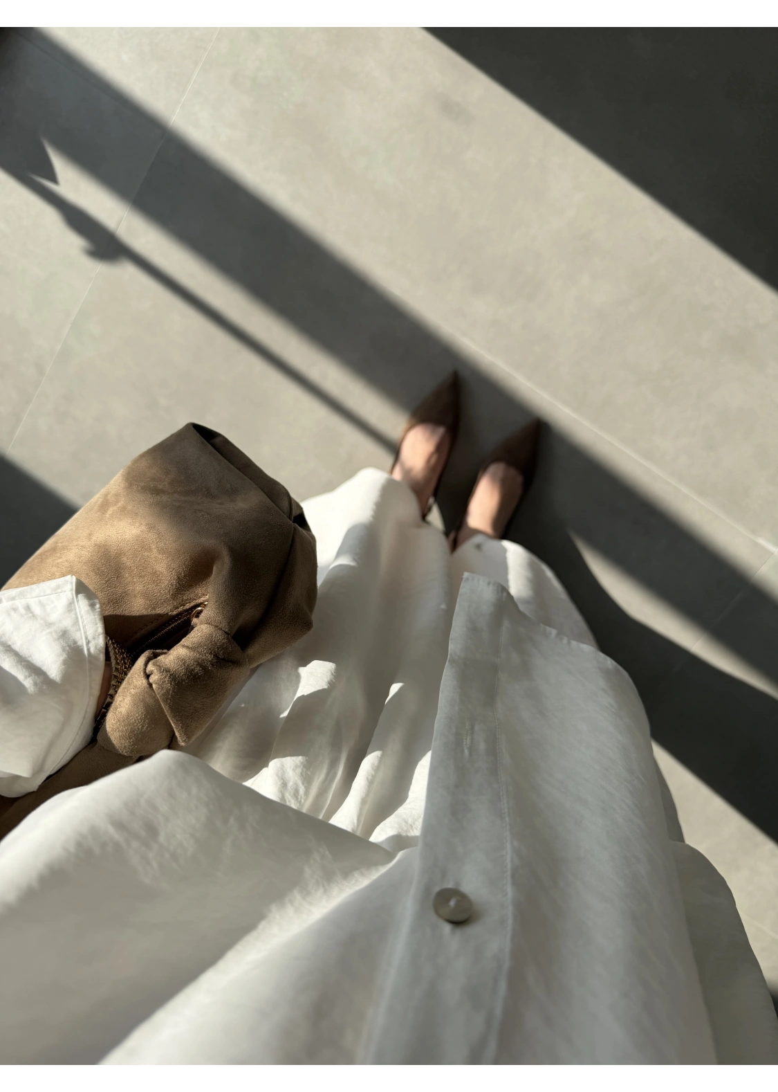 Tensel Oversize Beyaz Şalvar Takım