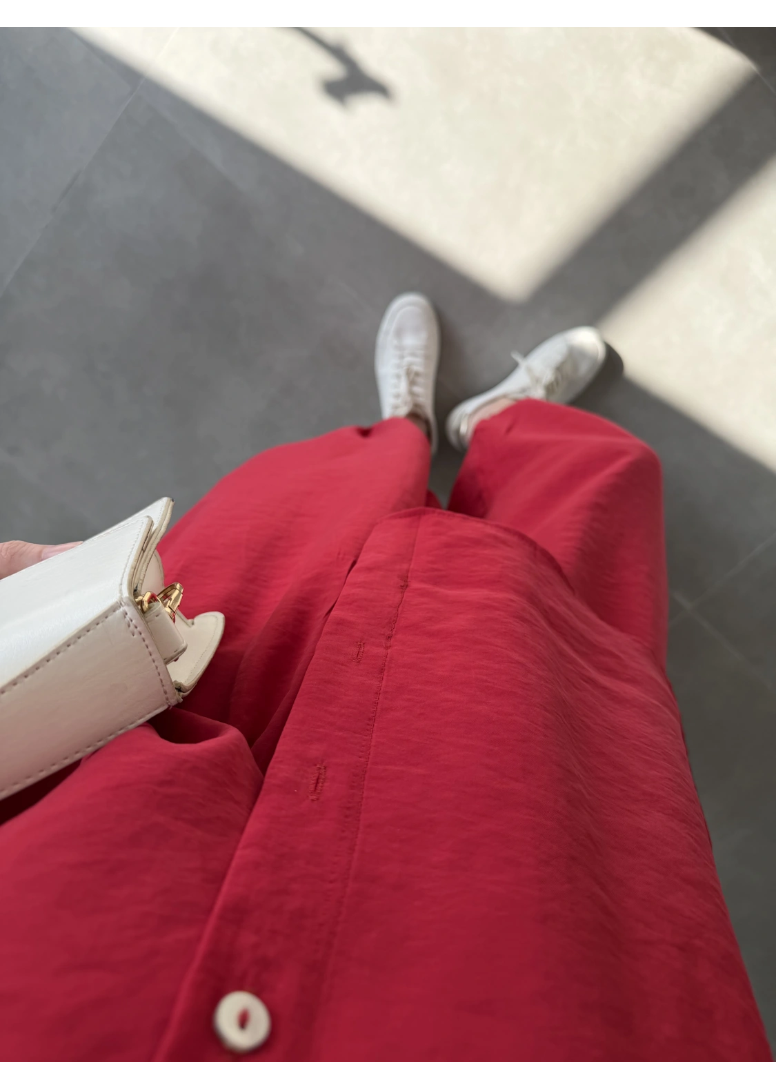 Tensel Oversize Kırmızı Şalvar Takım