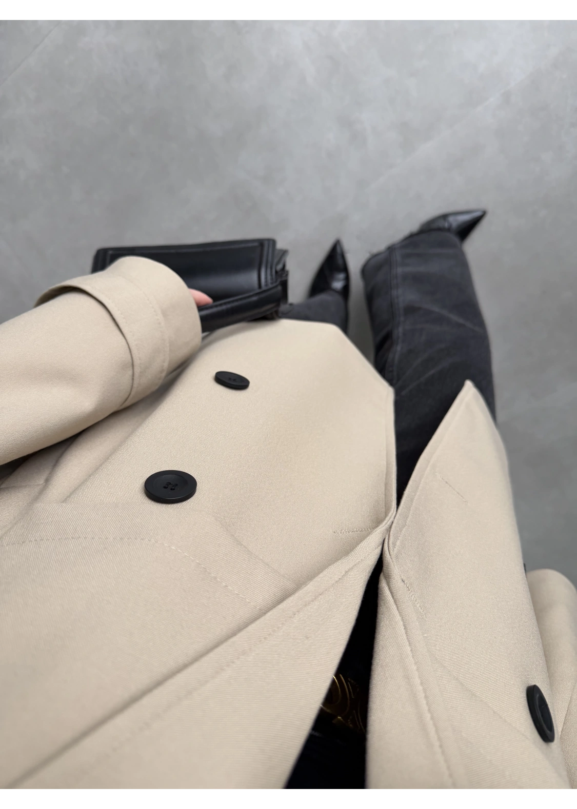 Rose Oversize Kuşaklı Taş Trençkot