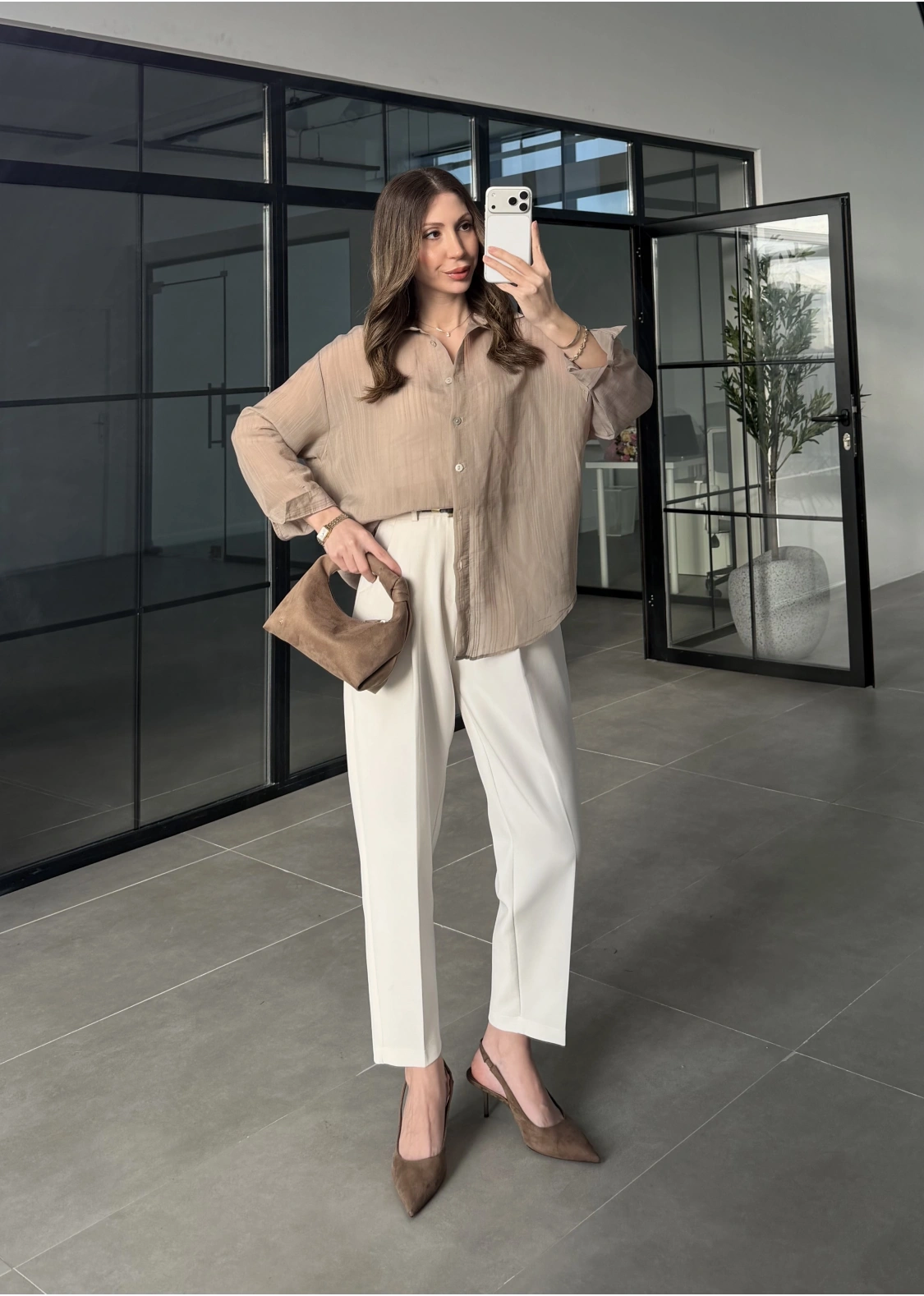 Oversize Transparan Vizon Gömlek