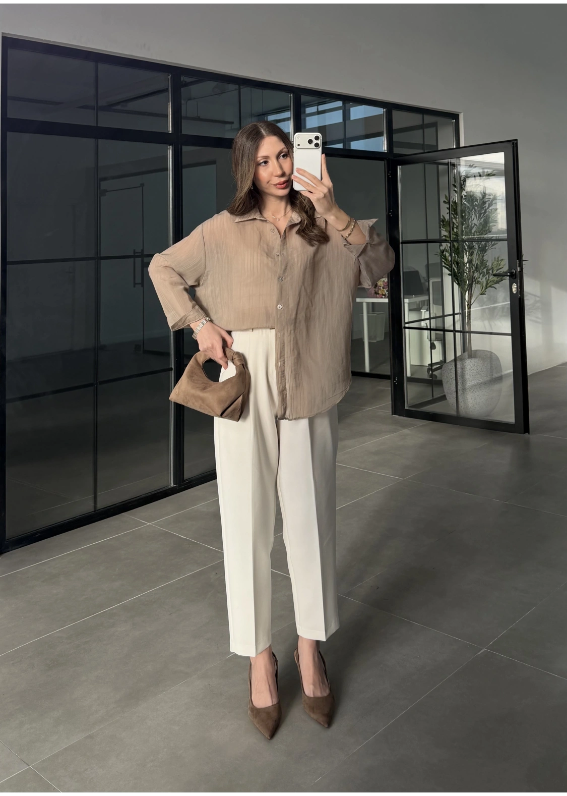 Oversize Transparan Vizon Gömlek