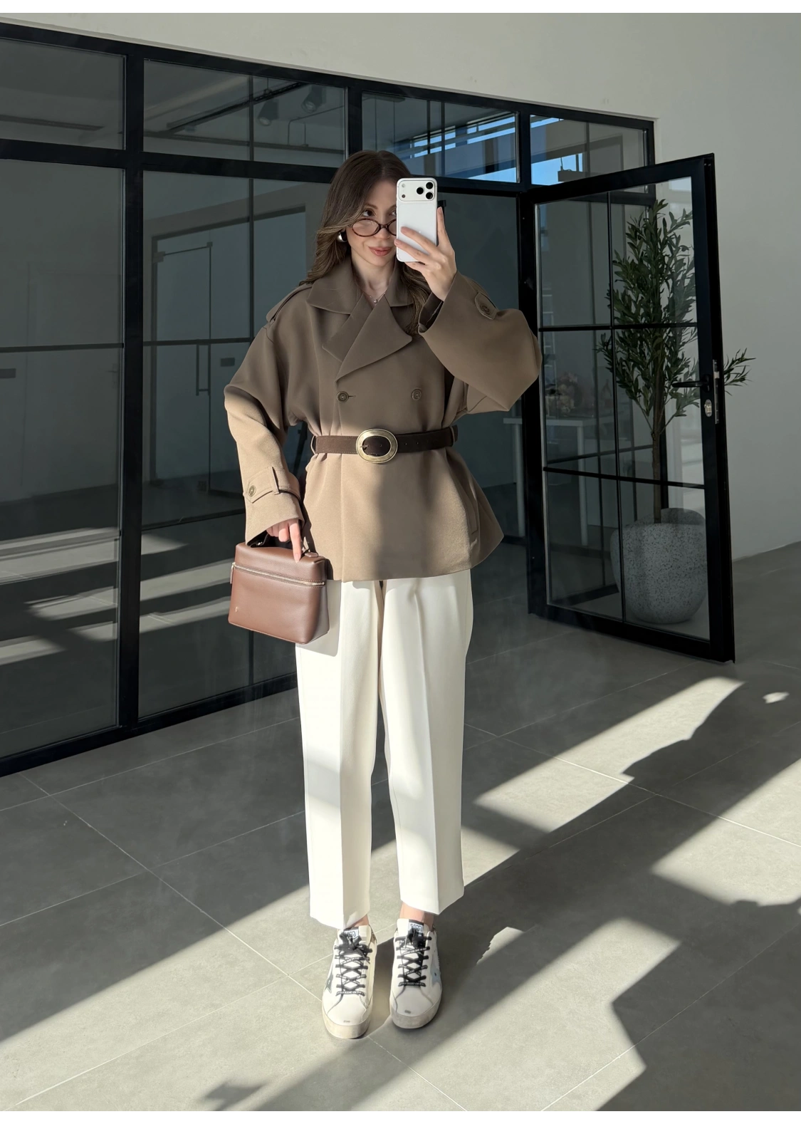 Sarah Kemerli Astarlı Haki Trençkot