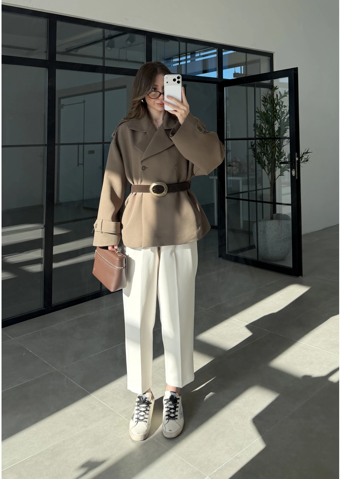 Sarah Kemerli Astarlı Haki Trençkot