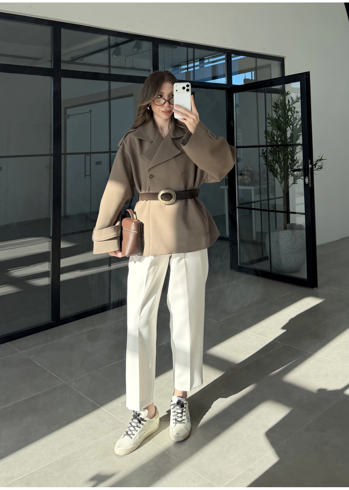 Sarah Kemerli Astarlı Haki Trençkot