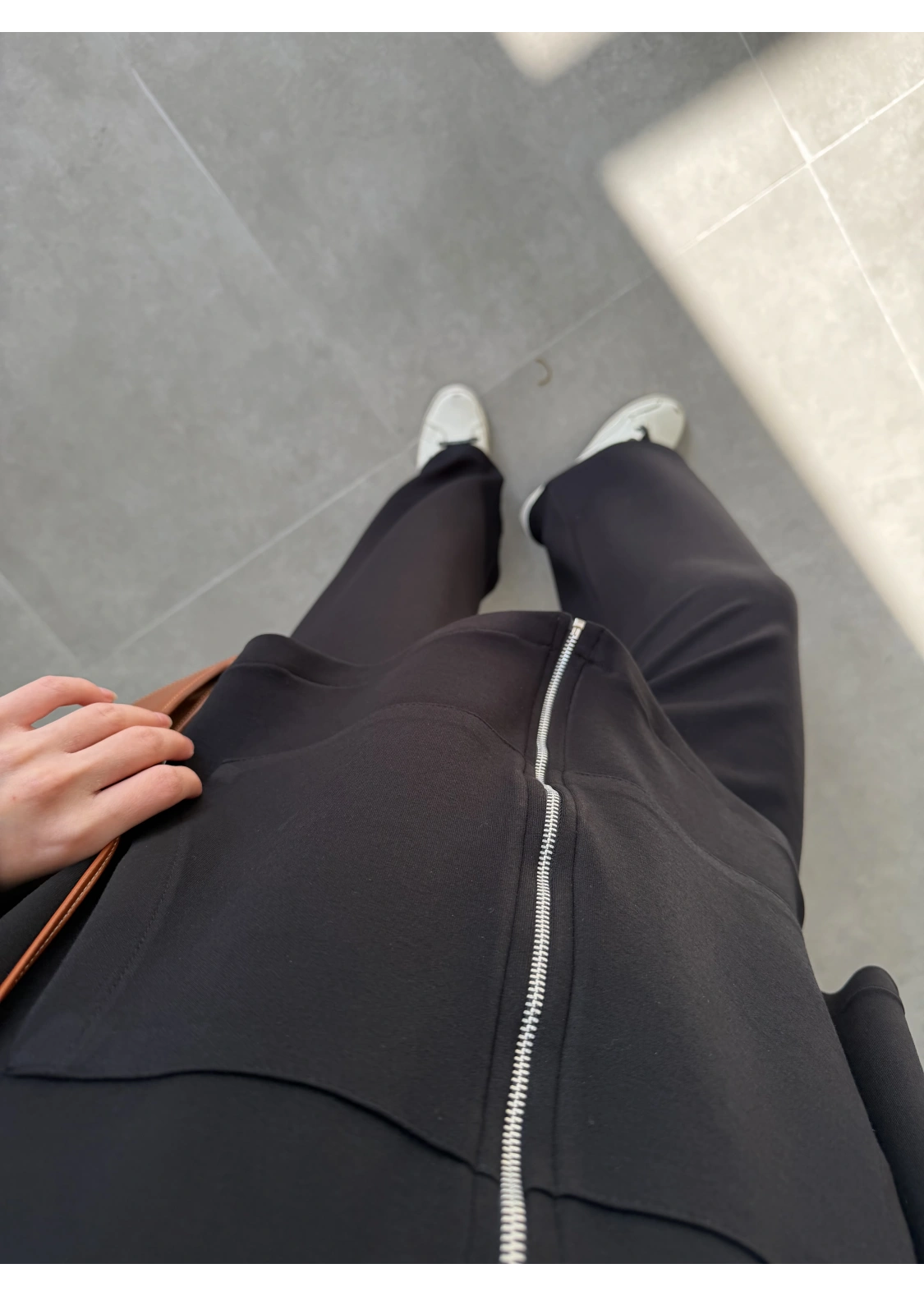 Kapüşonlu Oysh Kumaş Fermuarlı Siyah Spor Takım