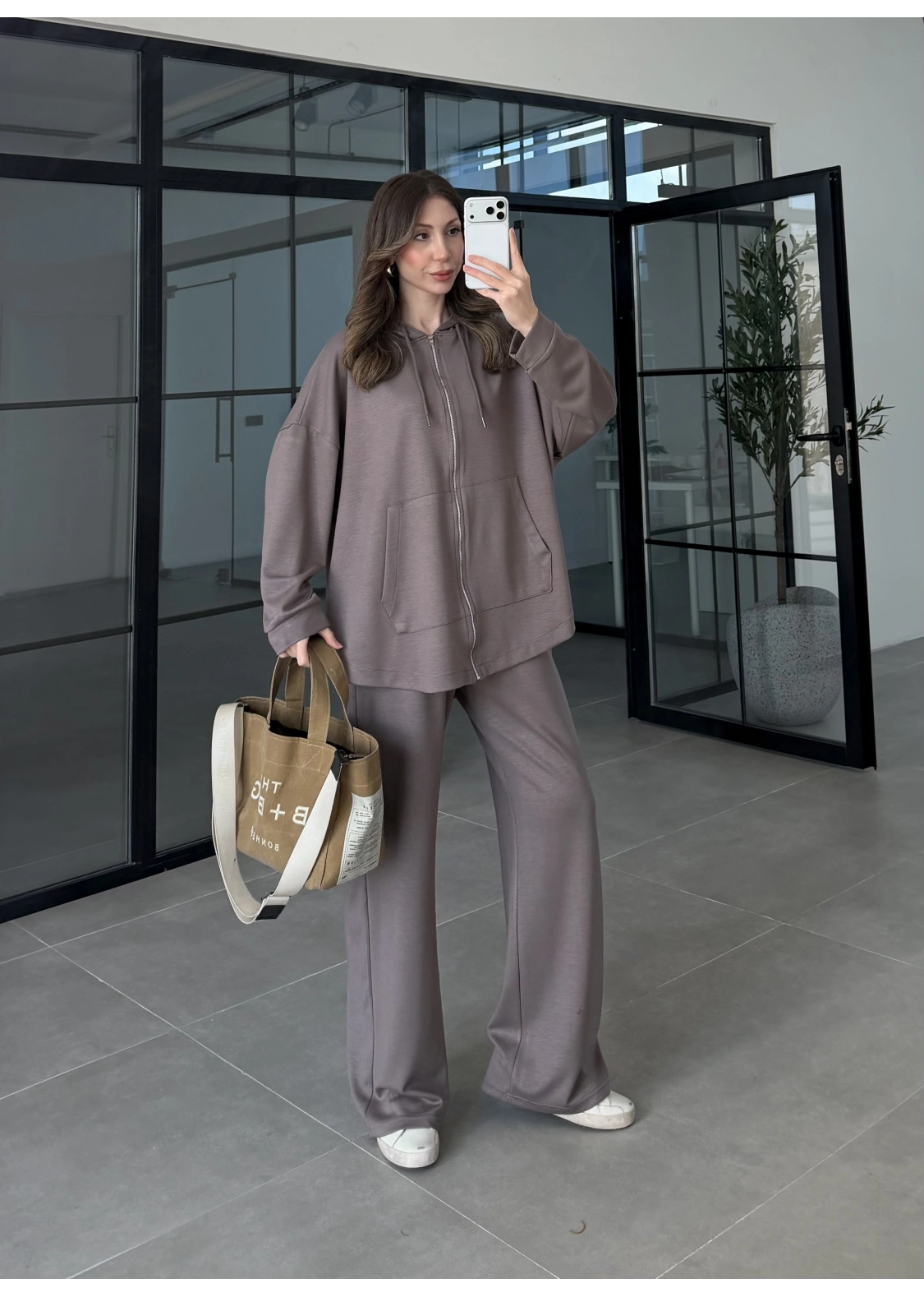 Kapüşonlu Oysh Kumaş Fermuarlı Toprak Spor Takım