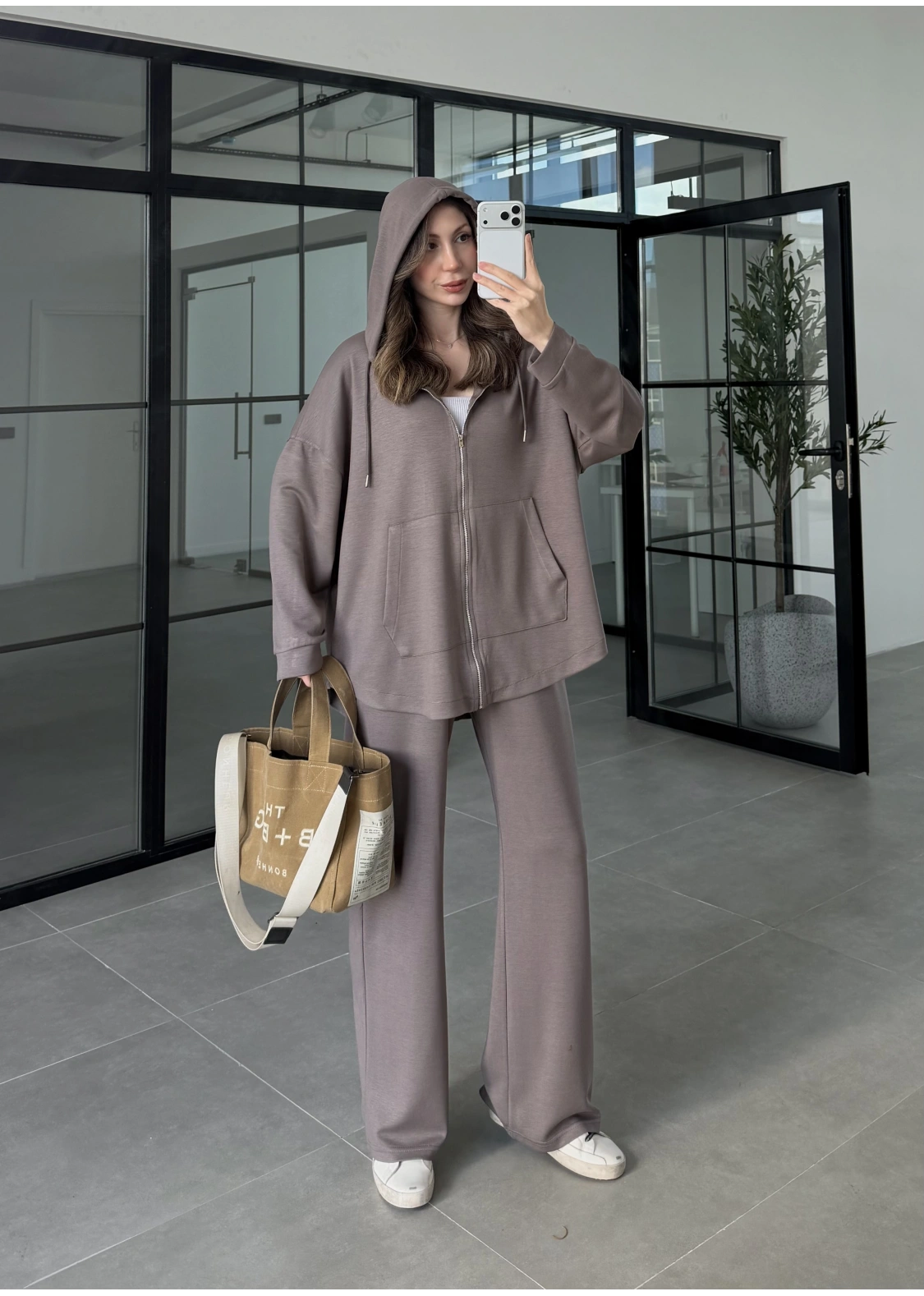 Kapüşonlu Oysh Kumaş Fermuarlı Toprak Spor Takım