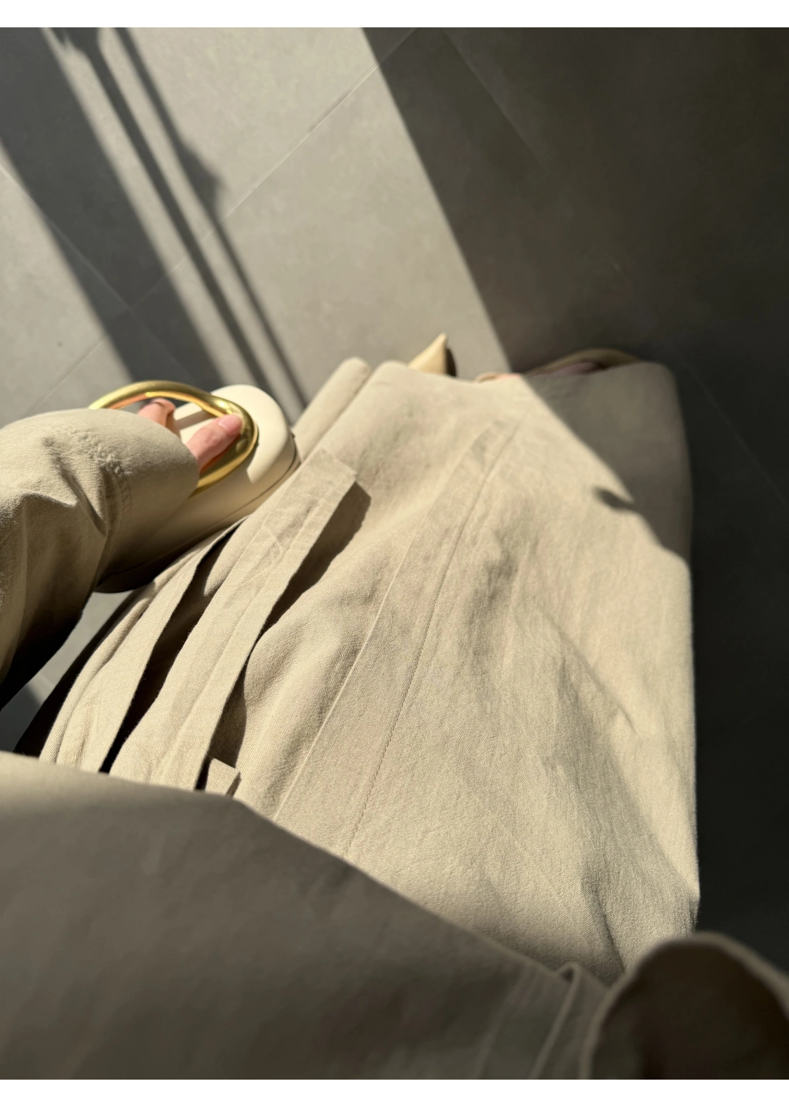 Anvelop Keten Etekli Vizon Gömlek Takım