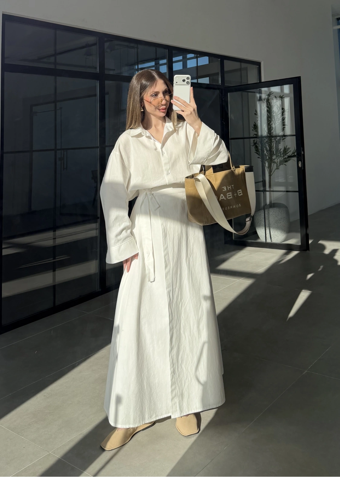 Anvelop Keten Etekli Ekru Gömlek Takım