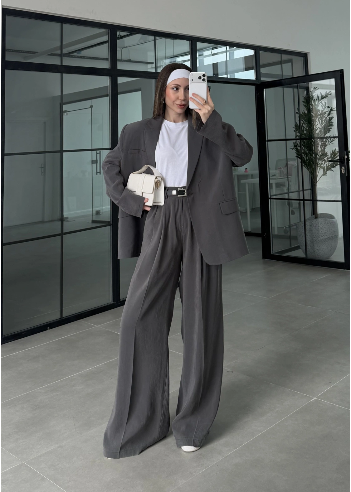 Perla Premium Astralı Antrasit Ceket Takım