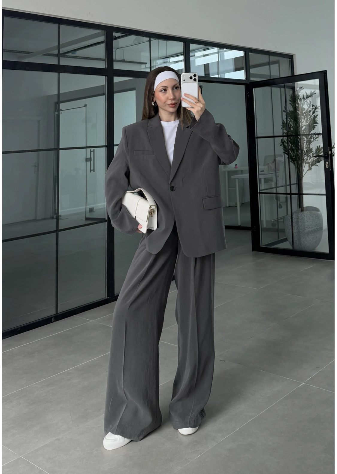 Perla Premium Astralı Antrasit Ceket Takım