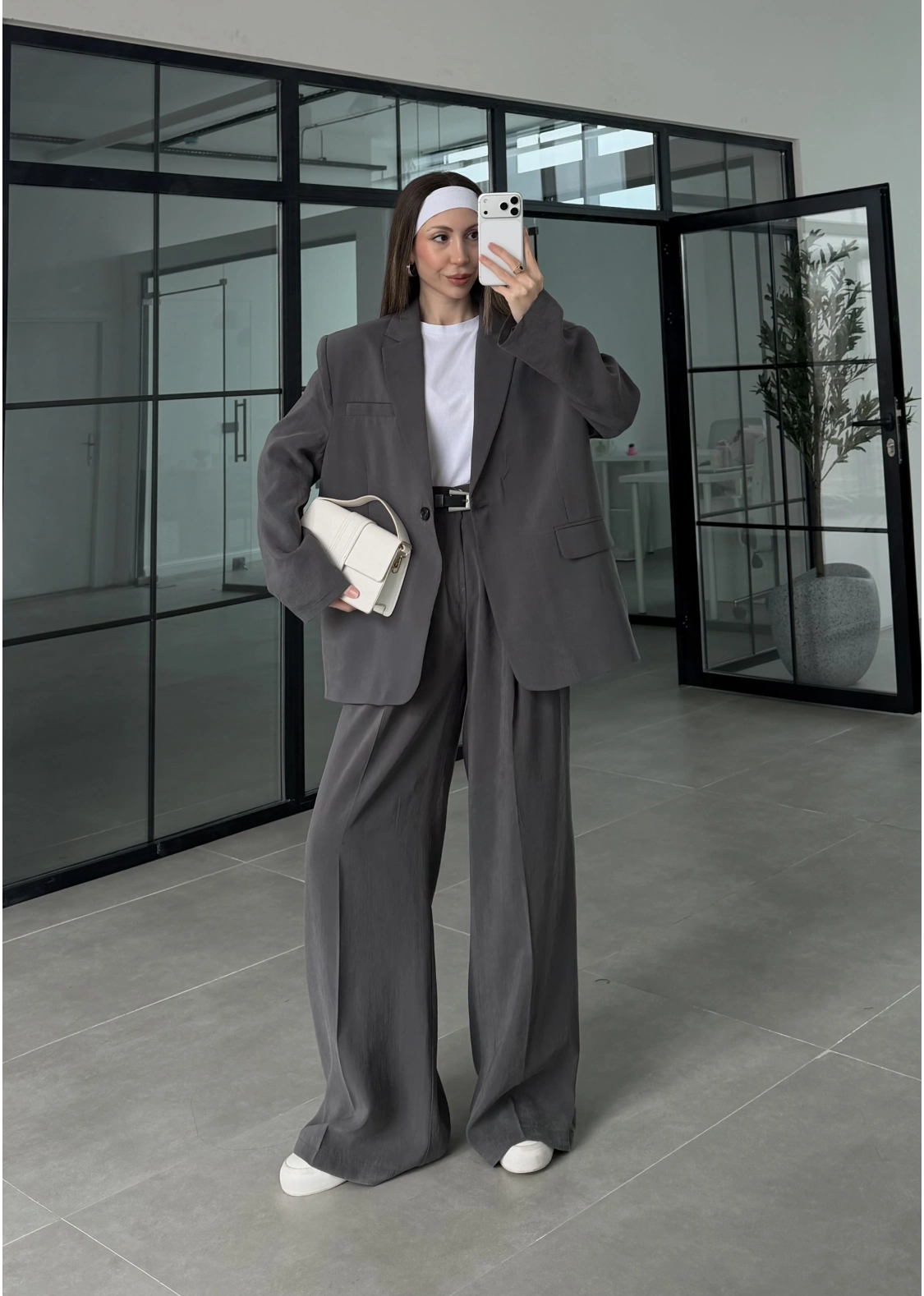 Perla Premium Astralı Antrasit Ceket Takım