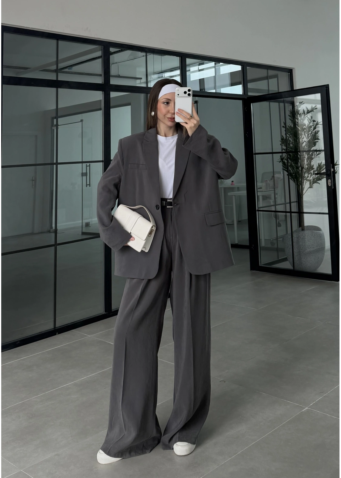 Perla Premium Astralı Antrasit Ceket Takım