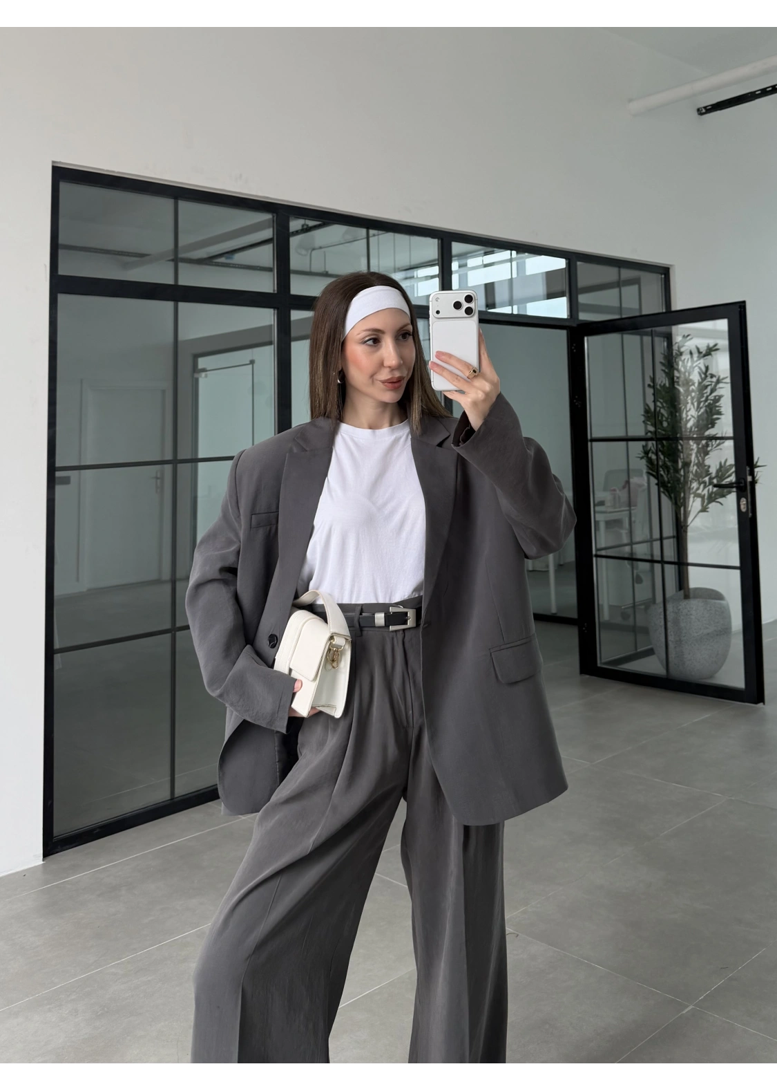 Perla Premium Astralı Antrasit Ceket Takım