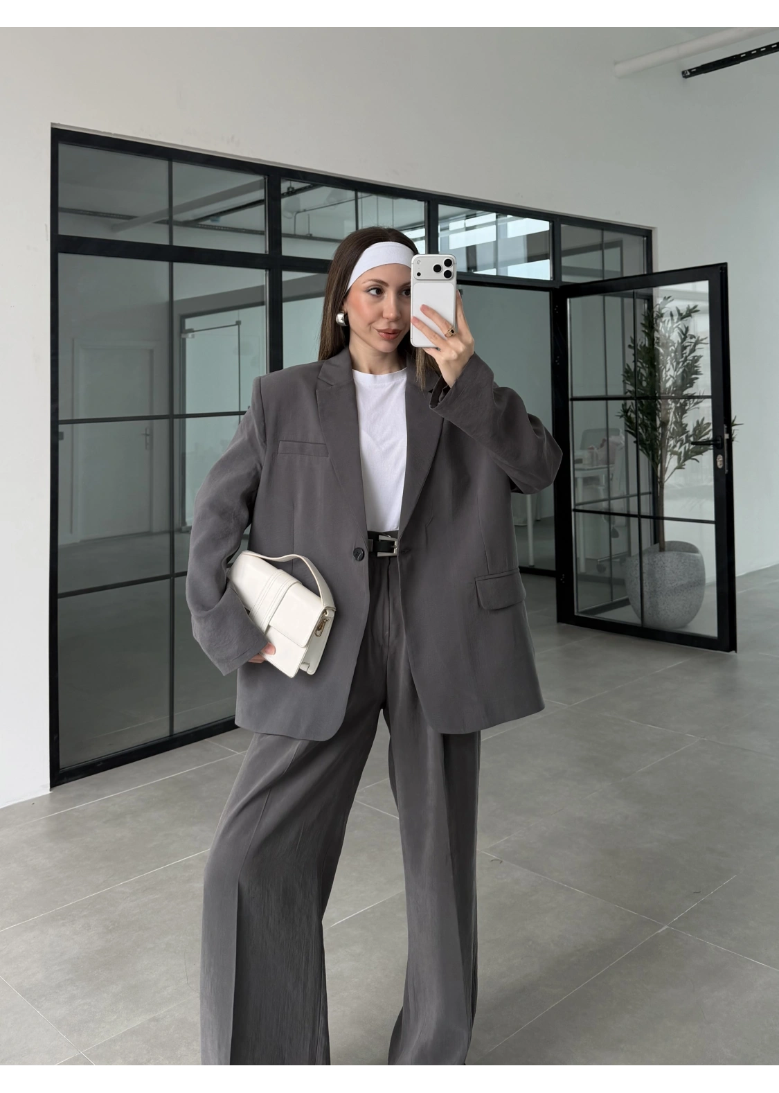 Perla Premium Astralı Antrasit Ceket Takım