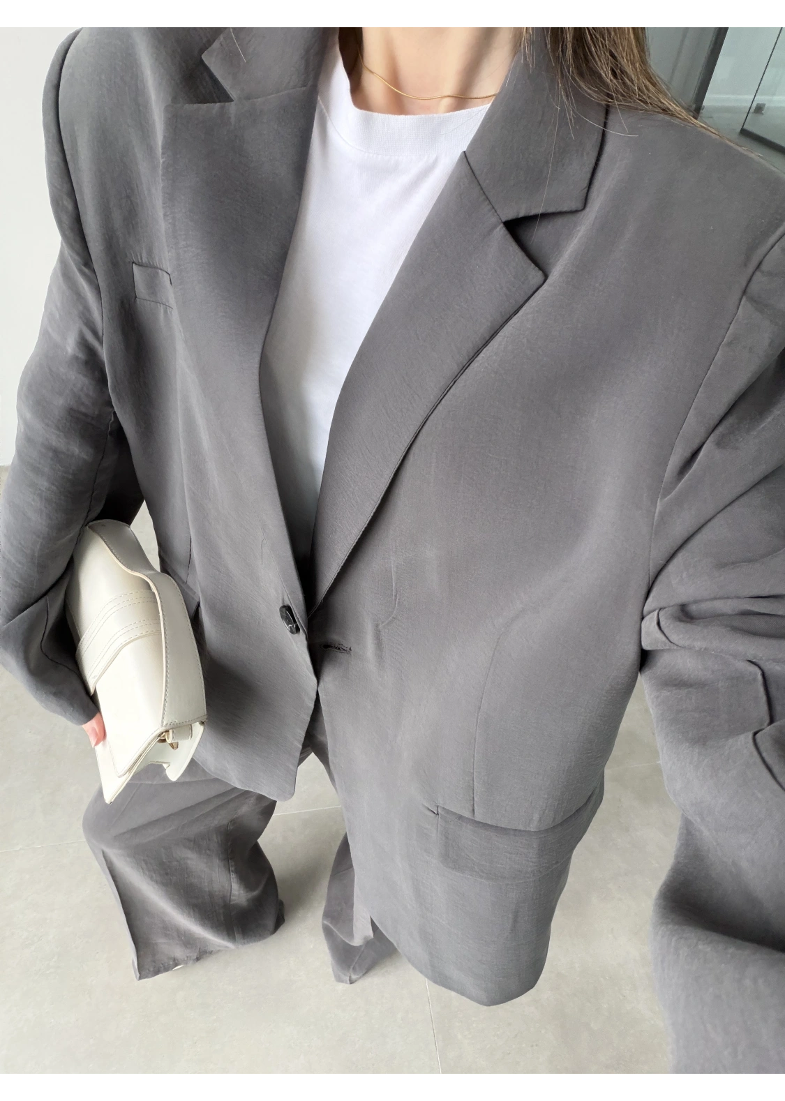 Perla Premium Astralı Antrasit Ceket Takım