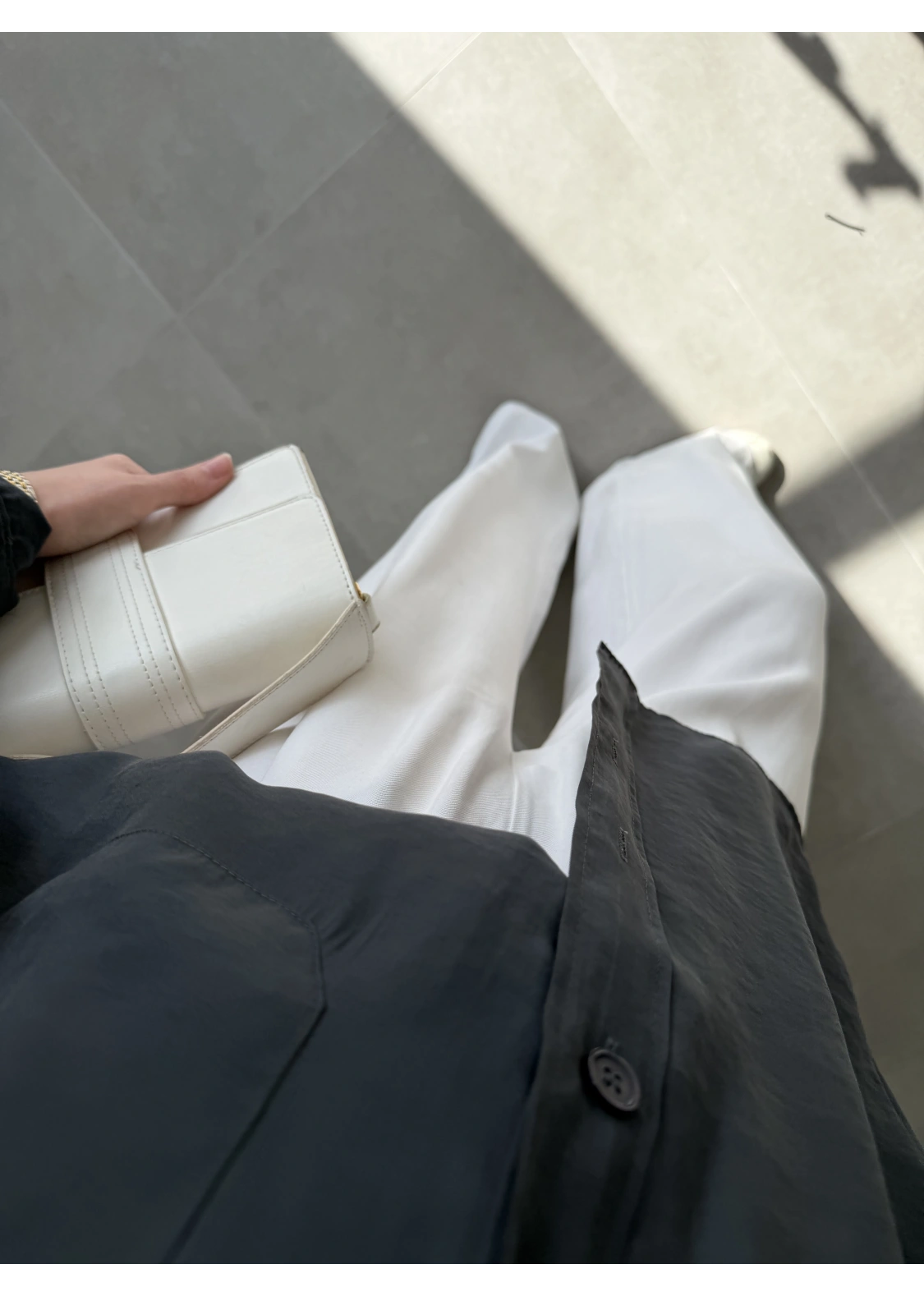 Oversize Tensel Vintage Antrasit Gömlek