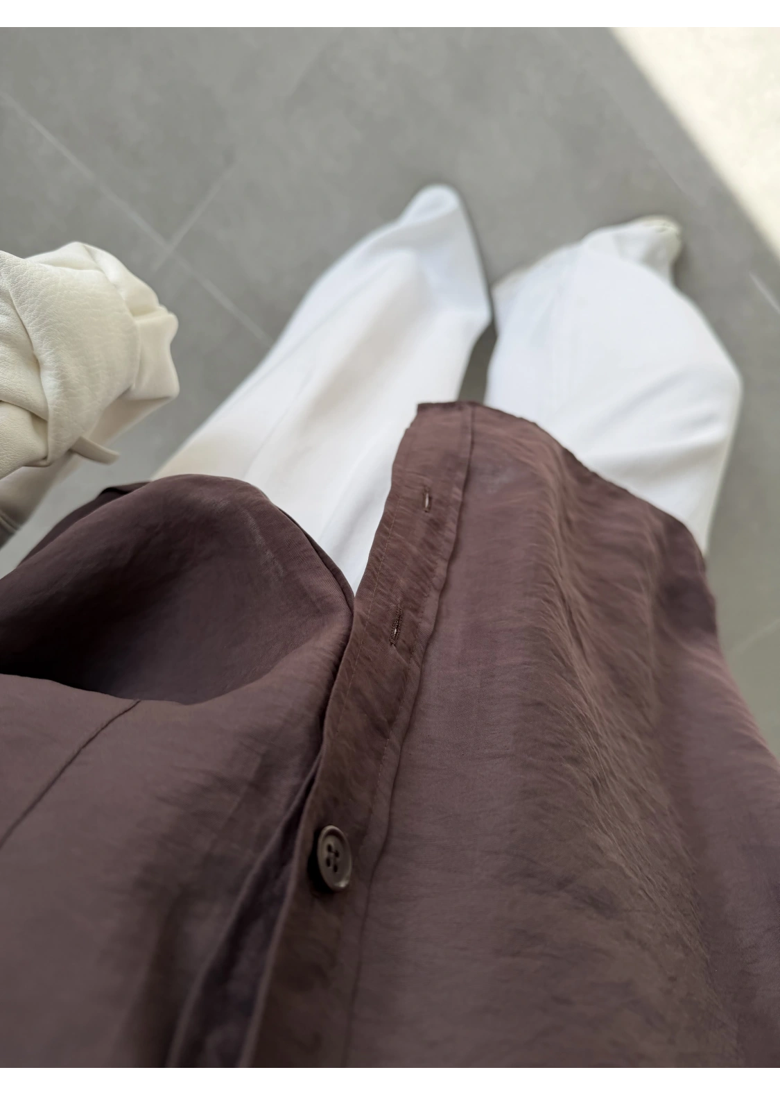 Oversize Tensel Vintage Kahve Gömlek