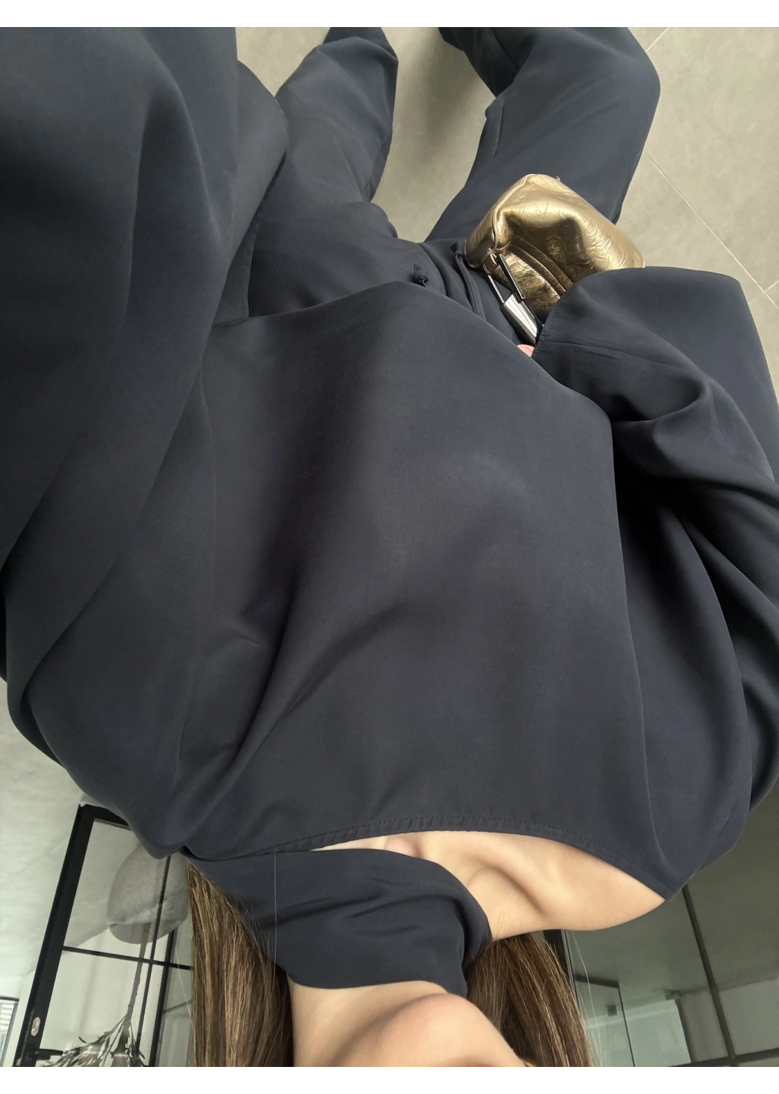 Pelerin Lacivert Asimetrik Kesim Takım