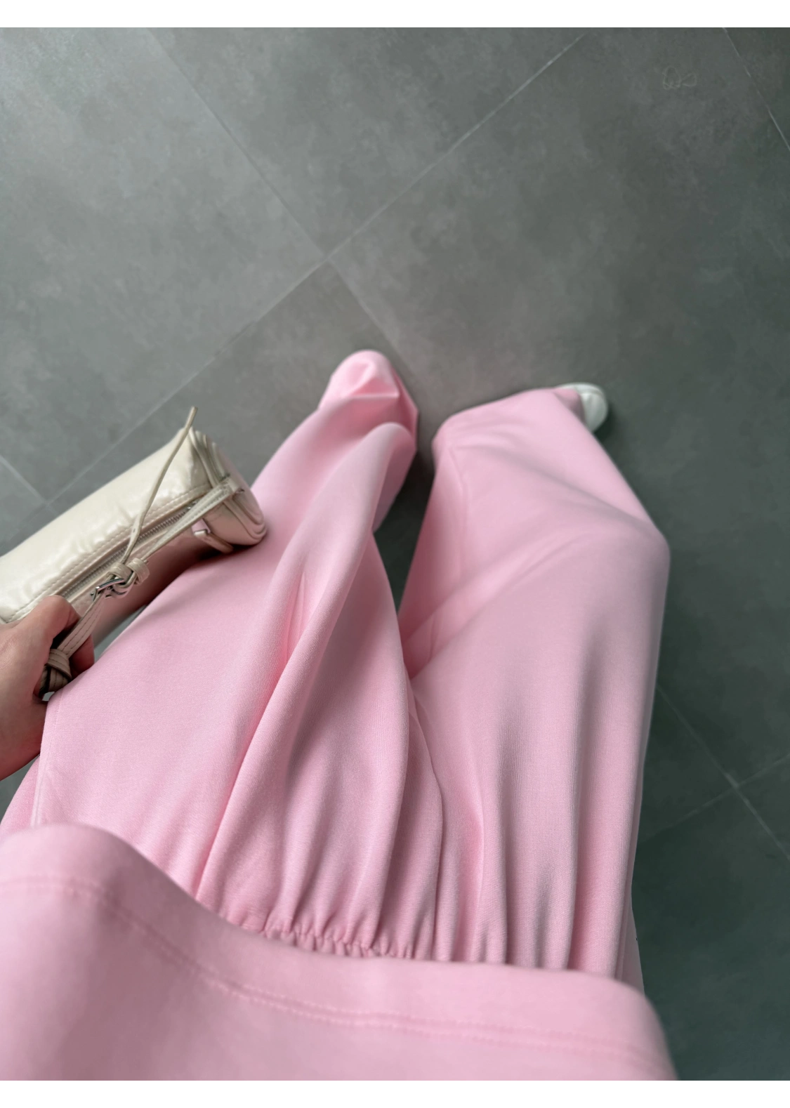 Oysh Modal Kumaş Beli Lastikli Pembe Crop Takım