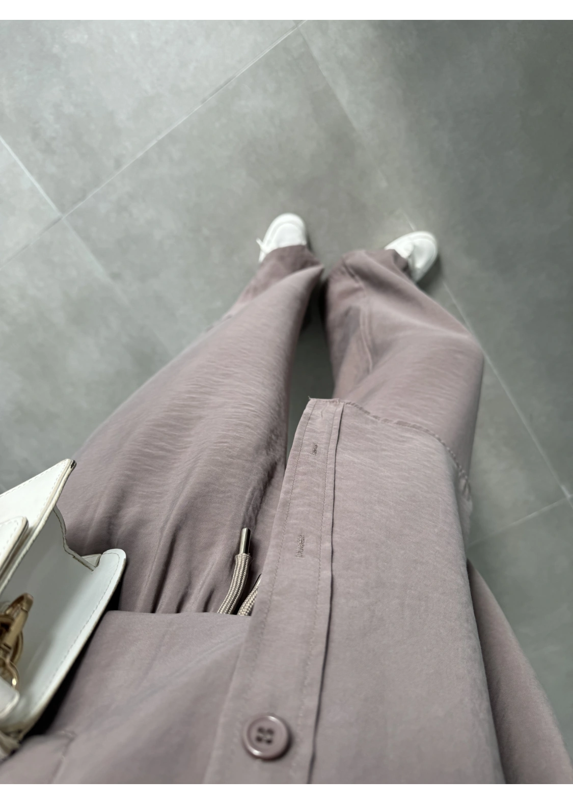 Fav Tensel Kumaş Oversize Vizon Palazzo Takım