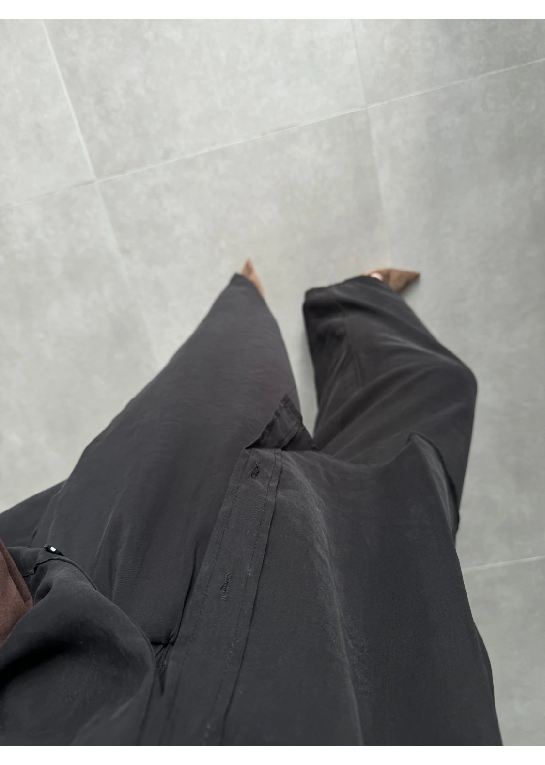 Fav Tensel Kumaş Oversize Siyah Palazzo Takım