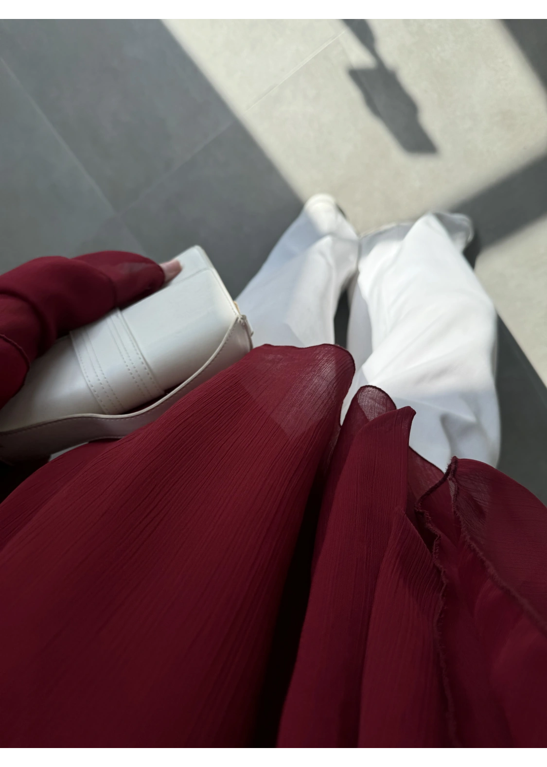 Loya Bağlamalı Bordo Şifon Bluz