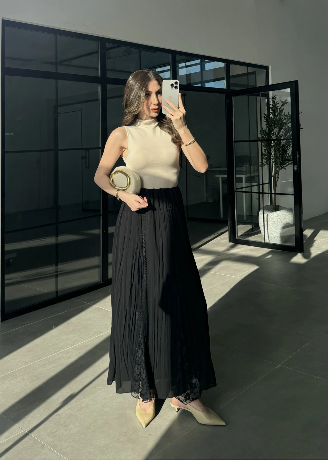 Güpürlü Astarlı Siyah Tül Etek