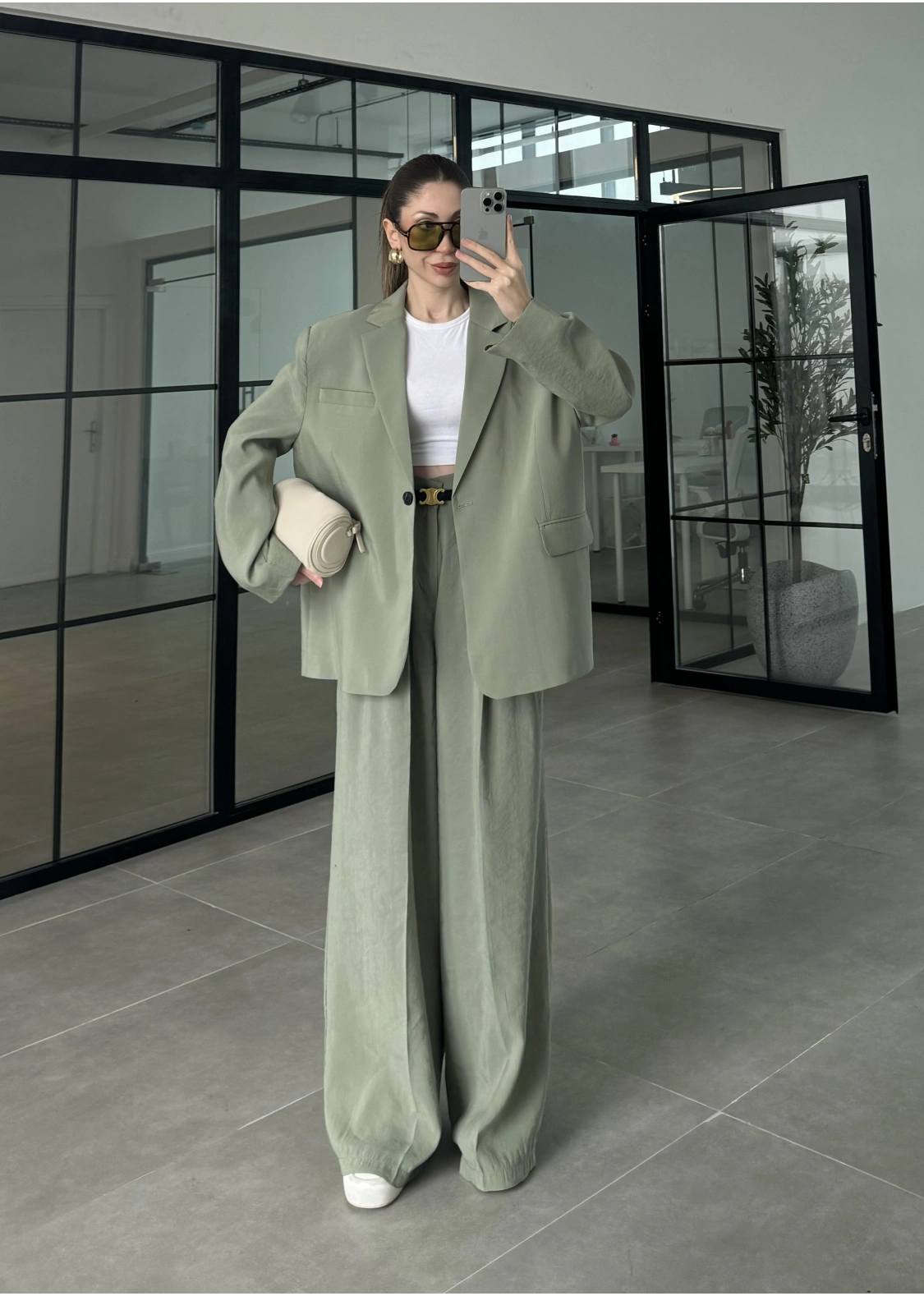 Perla Premium Astralı Çağla Yeşili Ceket Takım