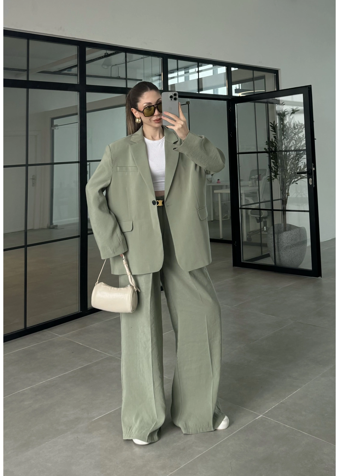 Perla Premium Astralı Çağla Yeşili Ceket Takım