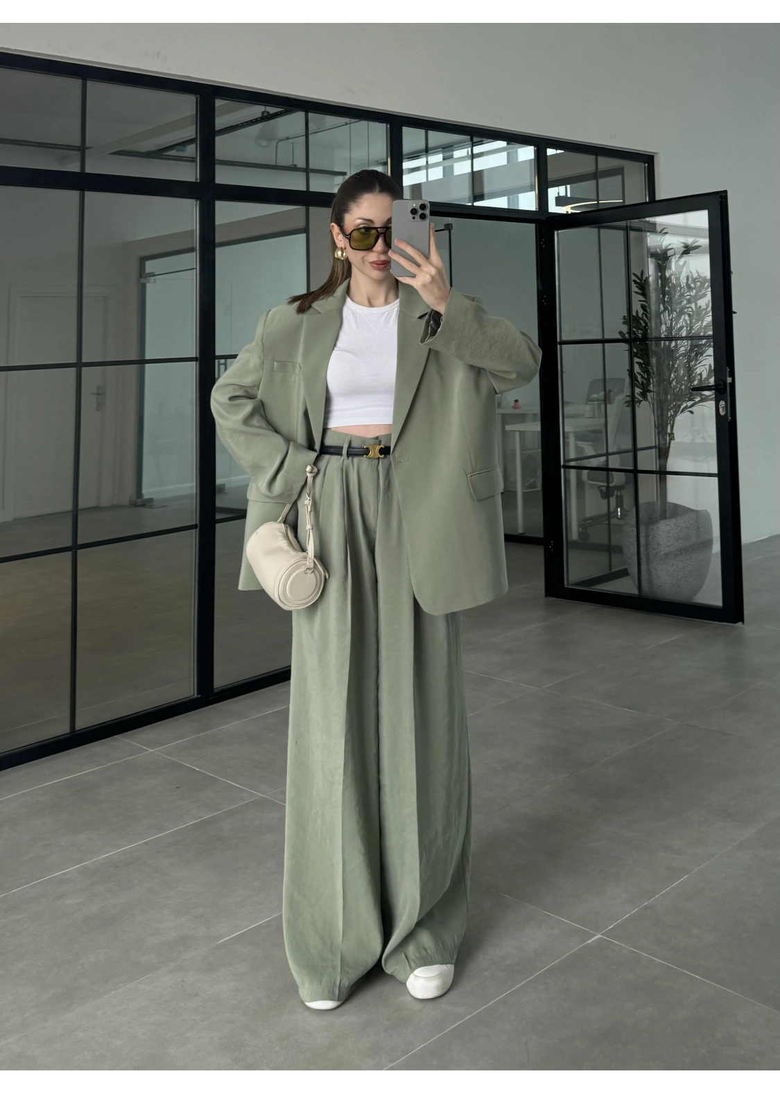 Perla Premium Astralı Çağla Yeşili Ceket Takım