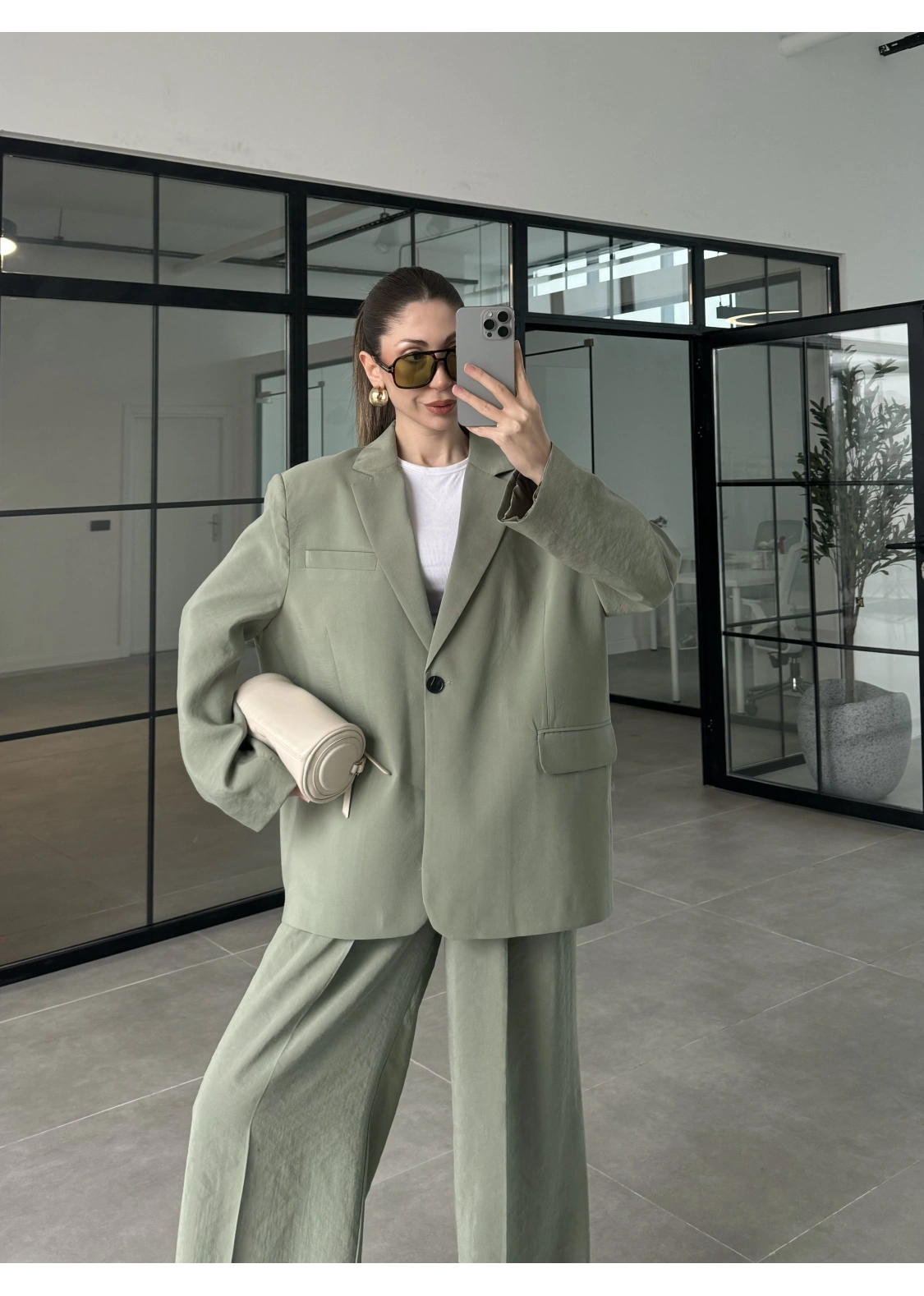 Perla Premium Astralı Çağla Yeşili Ceket Takım