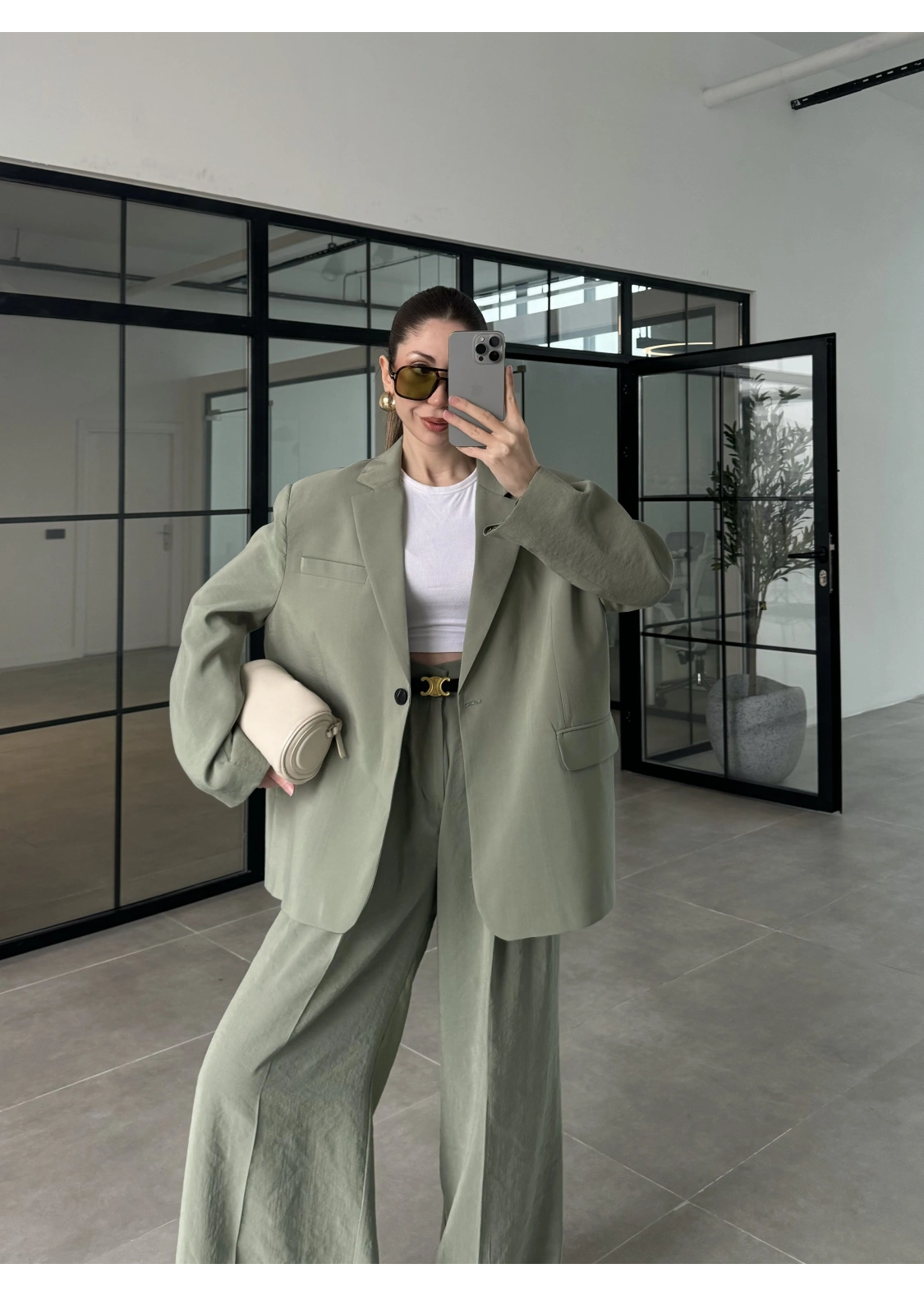 Perla Premium Astralı Çağla Yeşili Ceket Takım