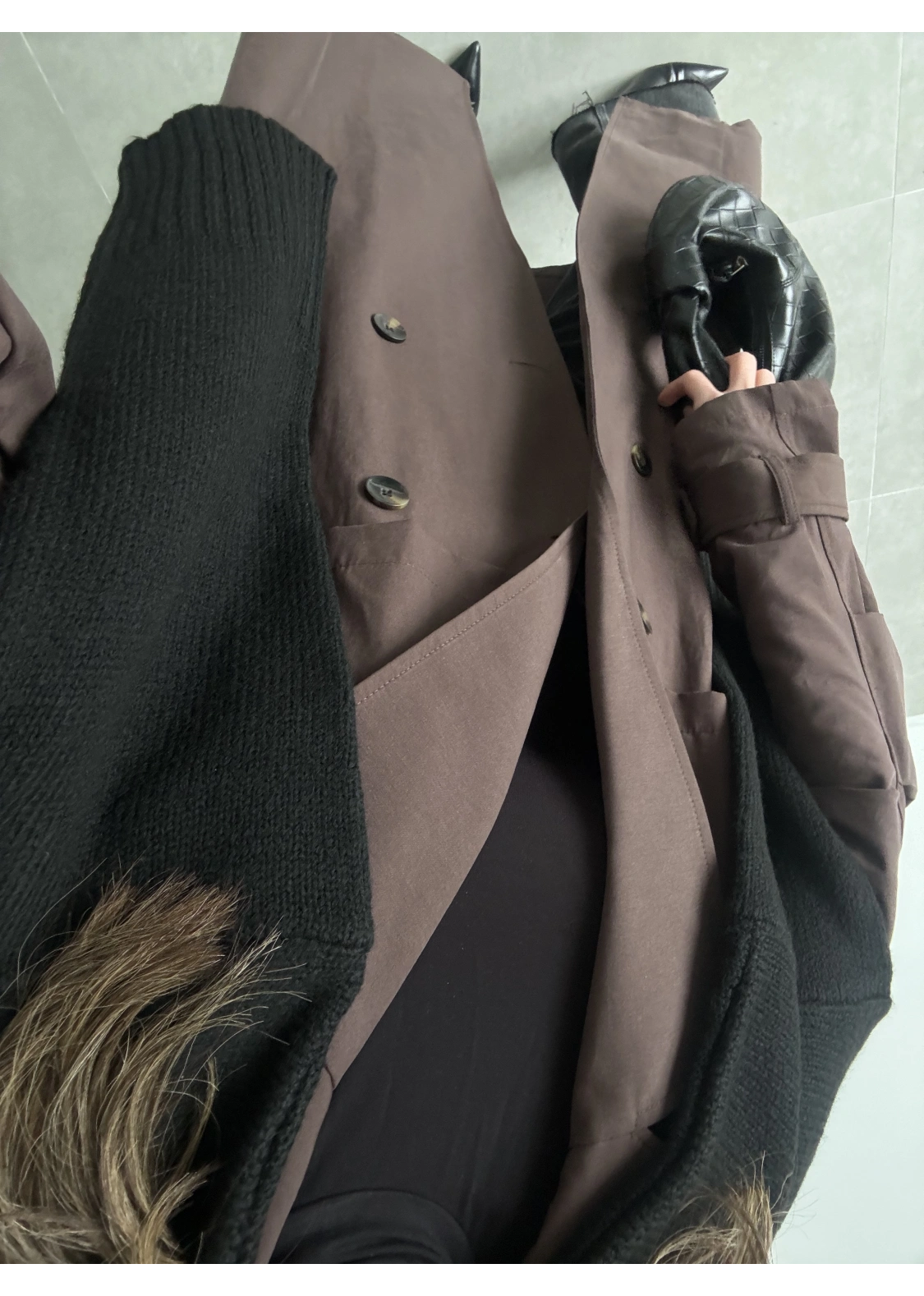 Cool Oversize Astarlı Premium Kahve Kuşaklı Trençkot